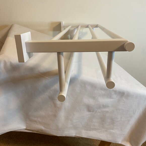 24 Inch Towel Shelf with 2 Towel Bars Matte White - Picture 4 of 9